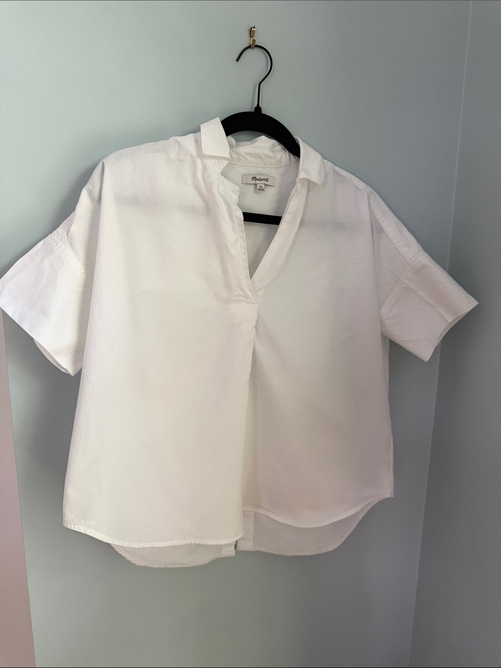 Madewell White Collared Button back Shirt